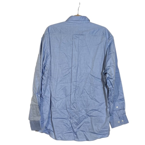 NWT Club Room Men's Button Dress Shirt Long Sleeve Blue Size XL, 17-1/2 34-35 - Picture 2 of 7